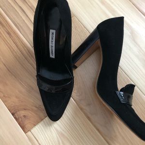 Manolo Blahnik Suede & Patent leather Loafers